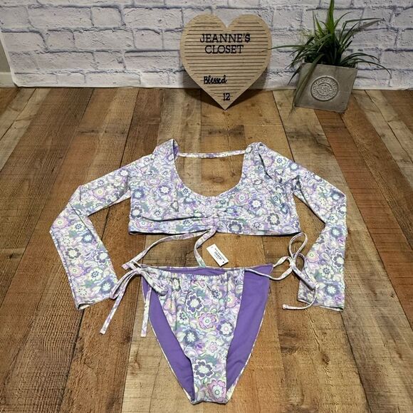 Adore me Topaz Contour rash guard bikini set XL - Picture 1 of 11